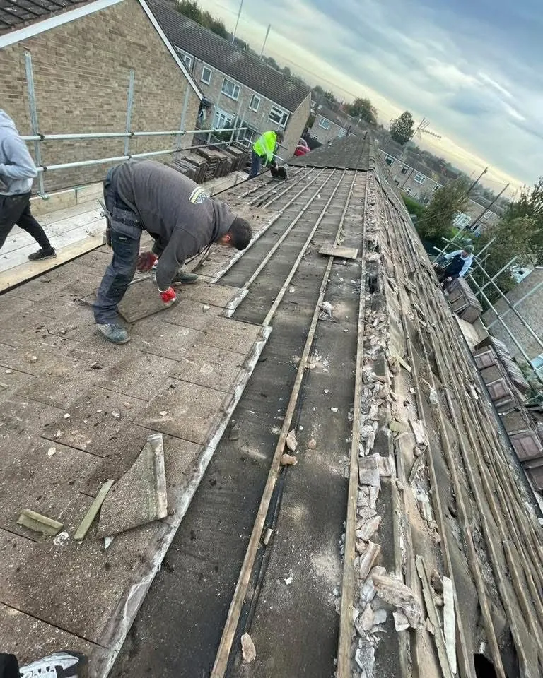 Roof strip and re-felt in progress in Newquay